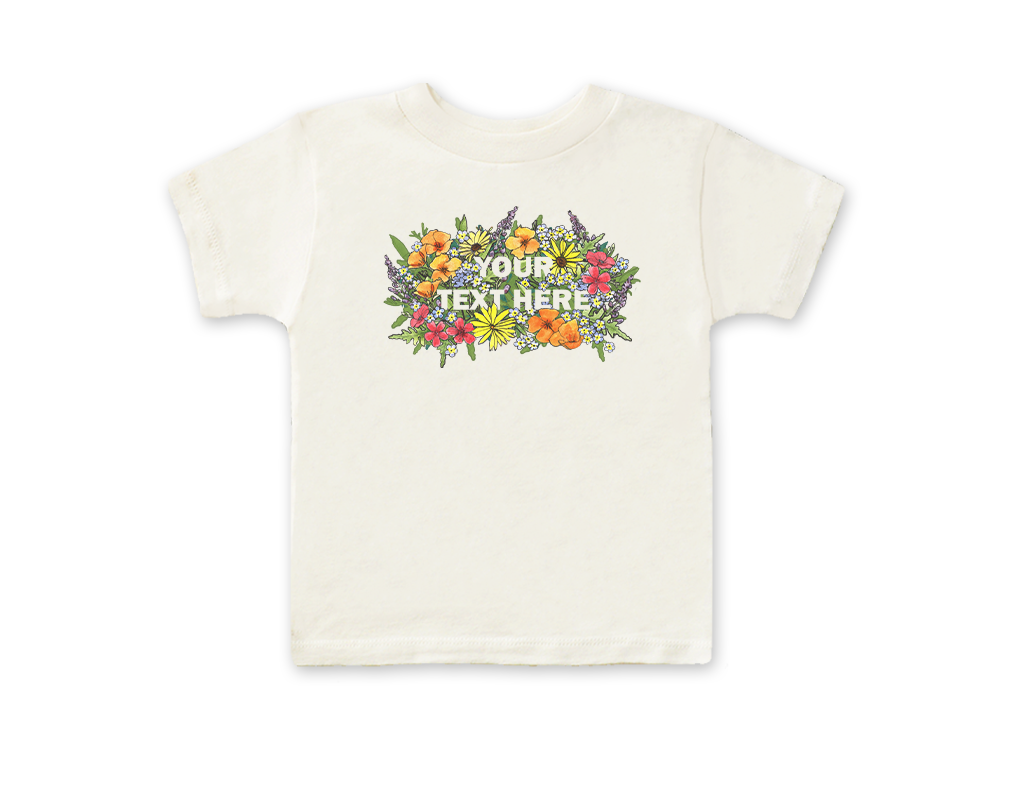 SF Mercantile Floral Text Custom Kids Tee