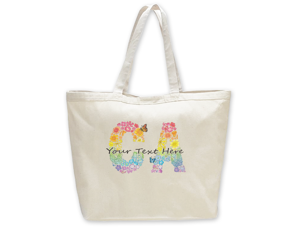 SF Mercantile Rainbow Floral CA Custom Totes