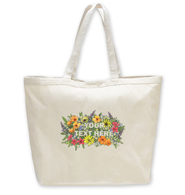 SF Mercantile Floral Text Custom Totes