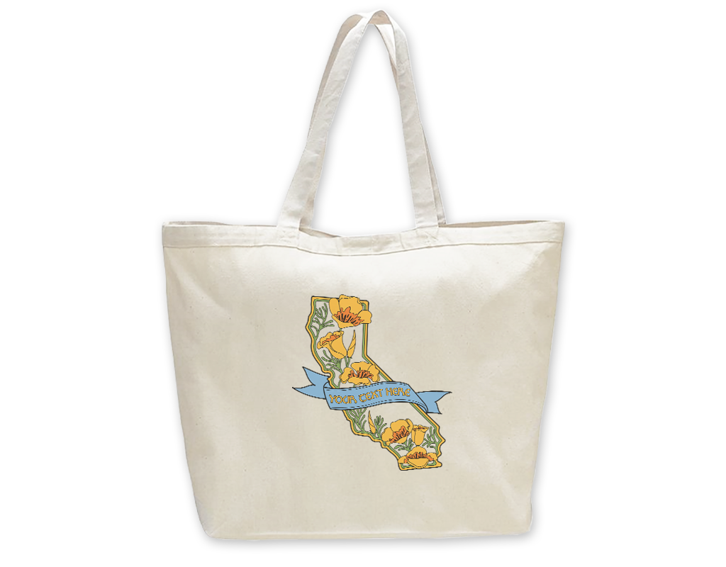 SF Mercantile State w/ Poppies Custom Totes