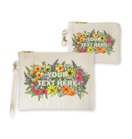 SF Mercantile Floral Text Custom Pouches