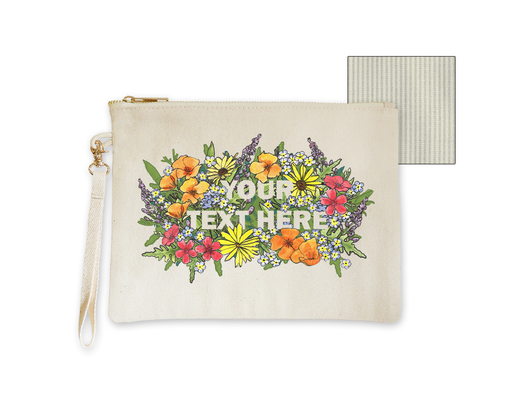 SF Mercantile Floral Text Custom Pouches