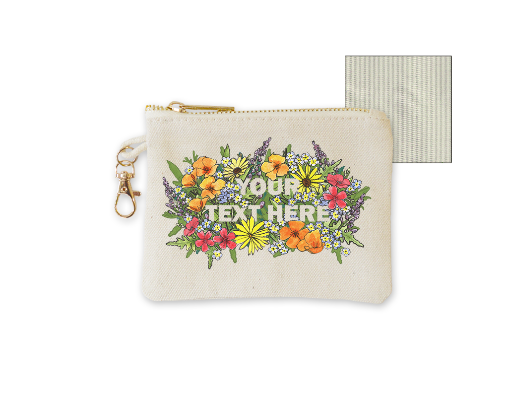 SF Mercantile Floral Text Custom Pouches