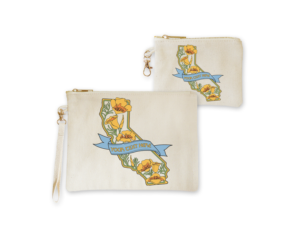 SF Mercantile State w/ Poppies Custom Pouches
