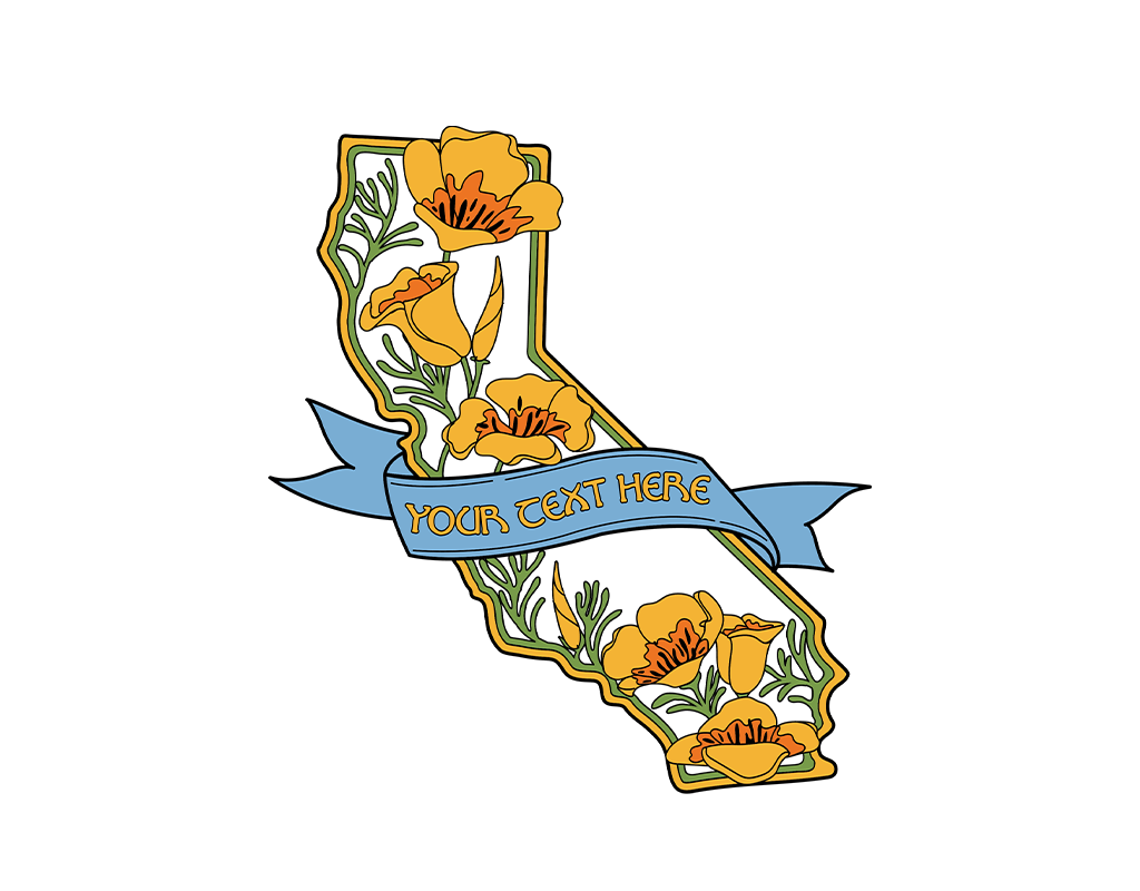 SF Mercantile State w/ Poppies Custom Pouches
