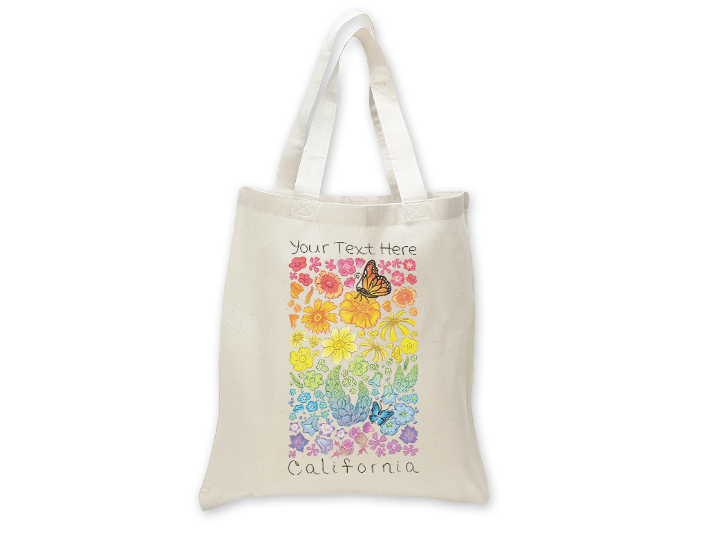 SF Mercantile Rainbow Floral Field Custom Totes