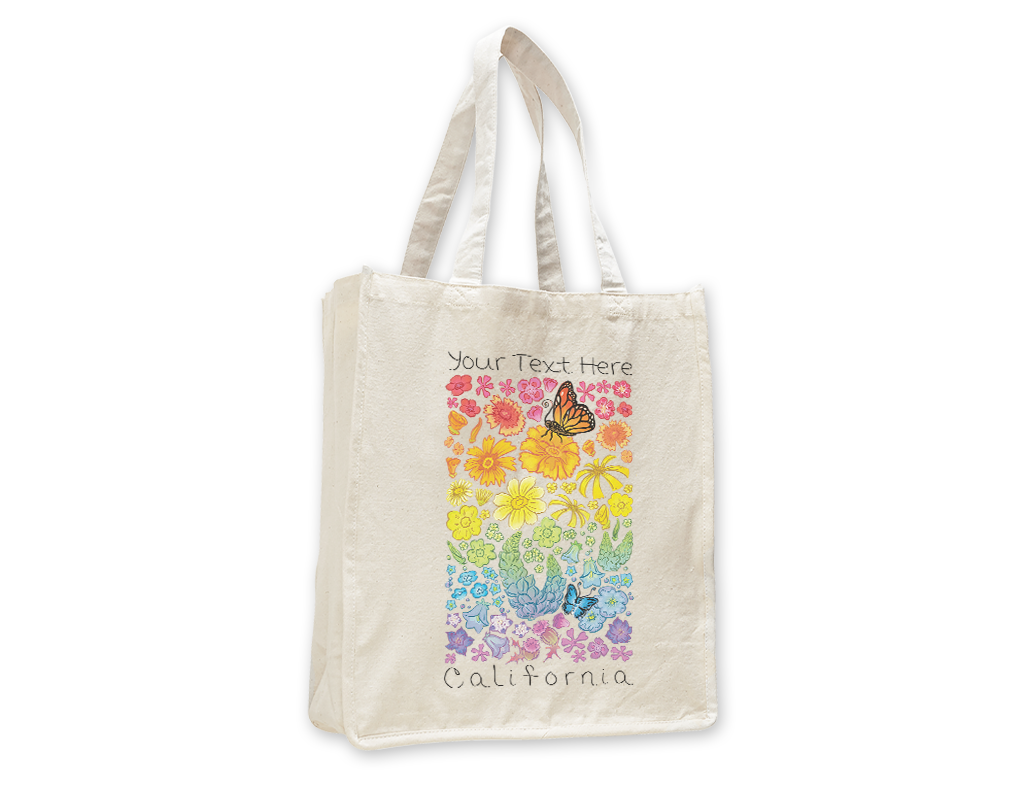 SF Mercantile Rainbow Floral Field Custom Totes