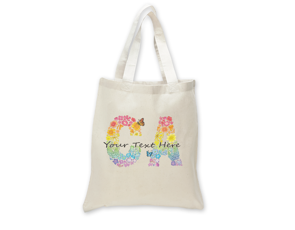 SF Mercantile Rainbow Floral CA Custom Totes
