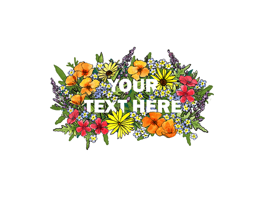 SF Mercantile Floral Text Custom Totes