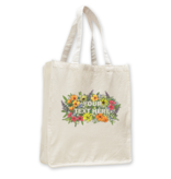 SF Mercantile Floral Text Custom Totes