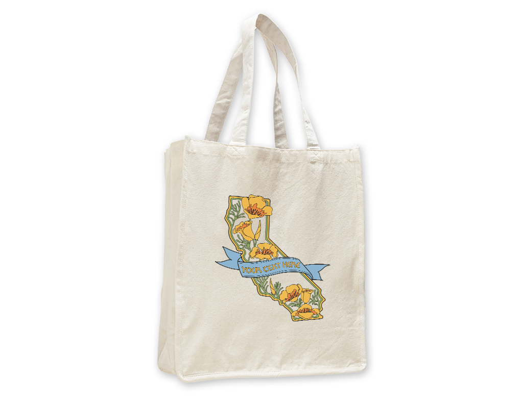 SF Mercantile State w/ Poppies Custom Totes