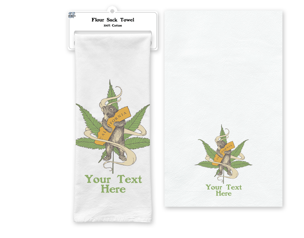 SF Mercantile Cannabis Bear Custom Flour Sack Towel