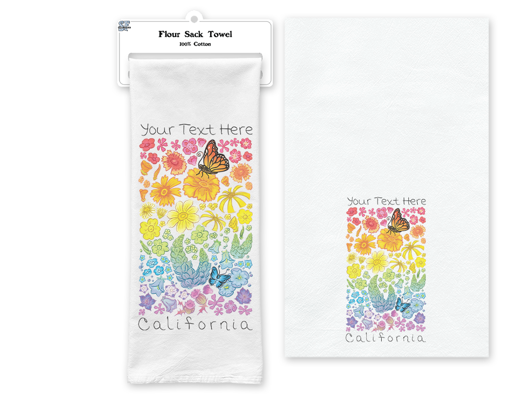 SF Mercantile Rainbow Floral Field Custom Flour Sack Towel
