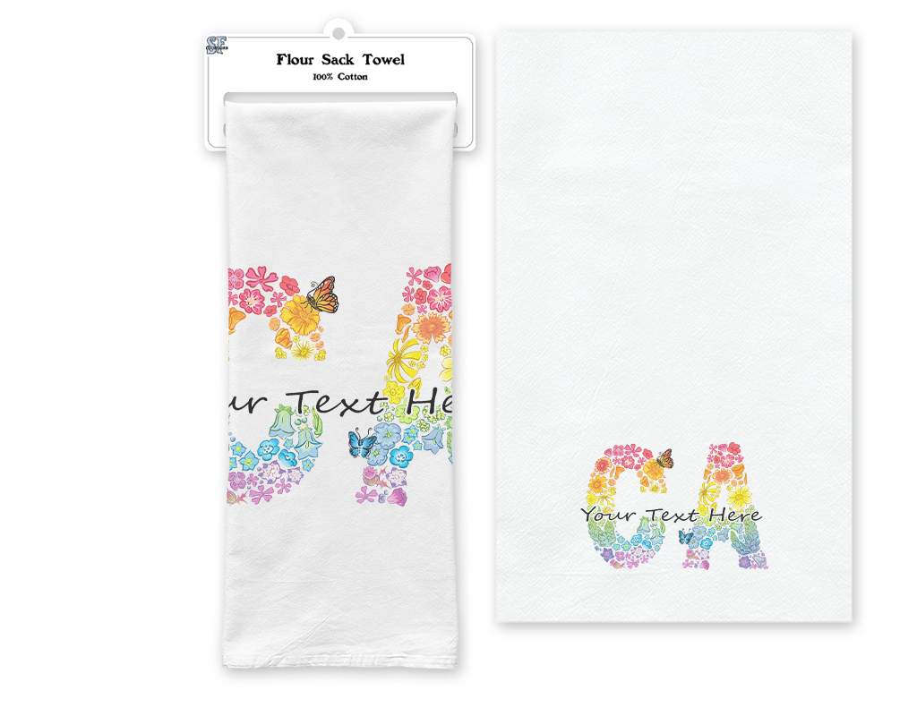 SF Mercantile Rainbow Floral CA Custom Flour Sack Towel