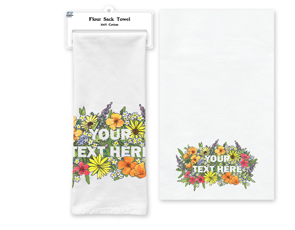 SF Mercantile Floral Text Custom Flour Sack Towel