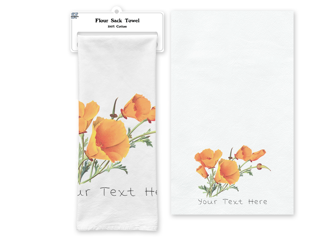 SF Mercantile Vintage Poppies Custom Flour Sack Towel
