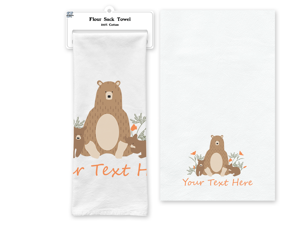 SF Mercantile Bear Family Custom Flour Sack Towel