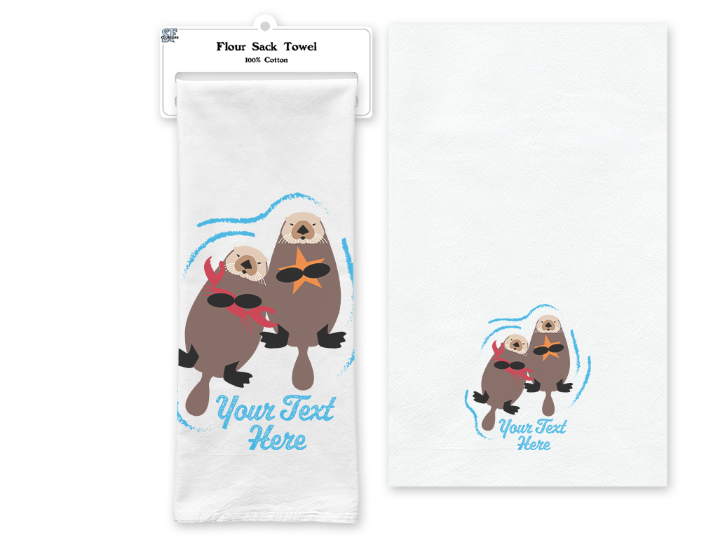 SF Mercantile Sea Otters Custom Flour Sack Towel