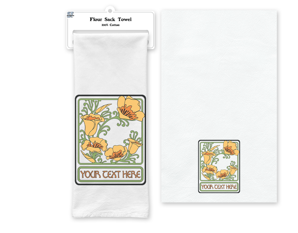 SF Mercantile Nouveau Poppies Custom Flour Sack Towel