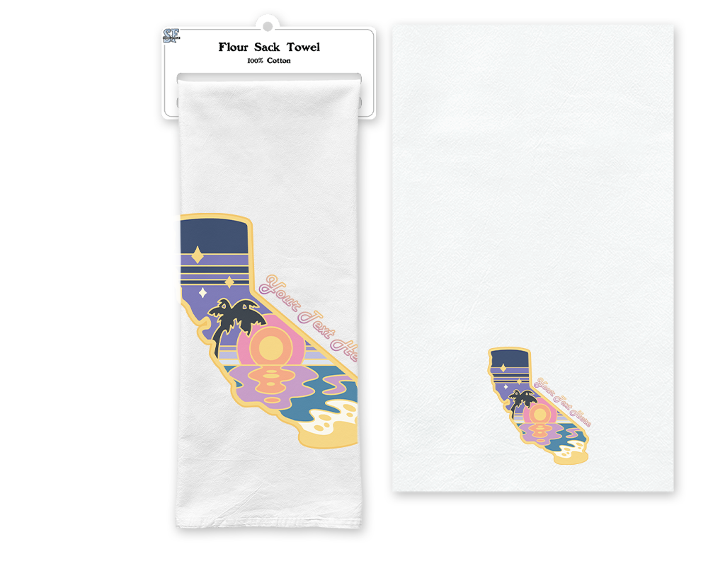 SF Mercantile Retro Sunset Custom Flour Sack Towel