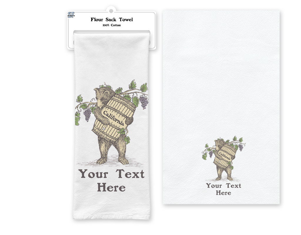 SF Mercantile Wine Bear Custom Flour Sack Towel