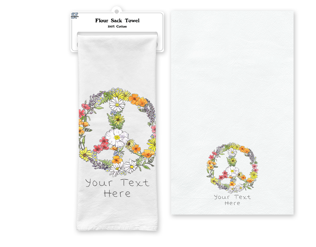 SF Mercantile Floral Peace Custom Flour Sack Towel