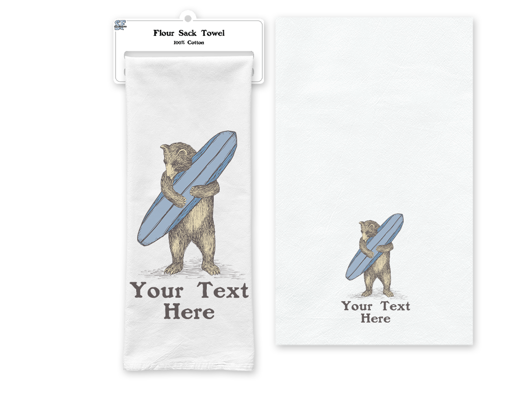 SF Mercantile Surf Bear Custom Flour Sack Towel