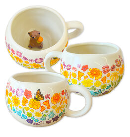 SF Mercantile Rainbow Floral Mug with Bear