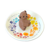 SF Mercantile Floral Rainbow Trinket Tray with Bear, "Love Is in Bloom"