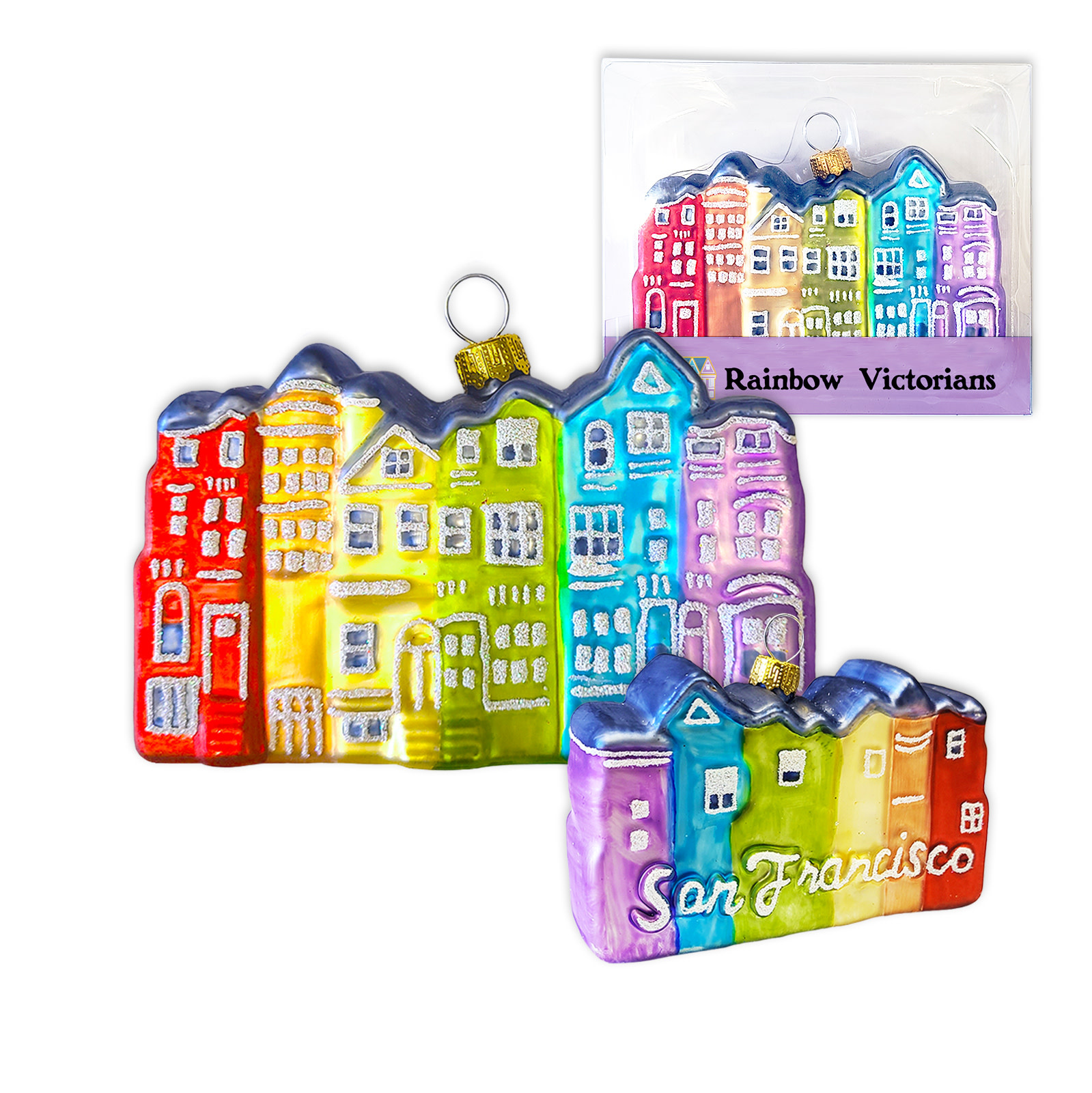 SF Mercantile 50% Off was $18.95 - Rainbow Victorians Blown-Glass Ornament