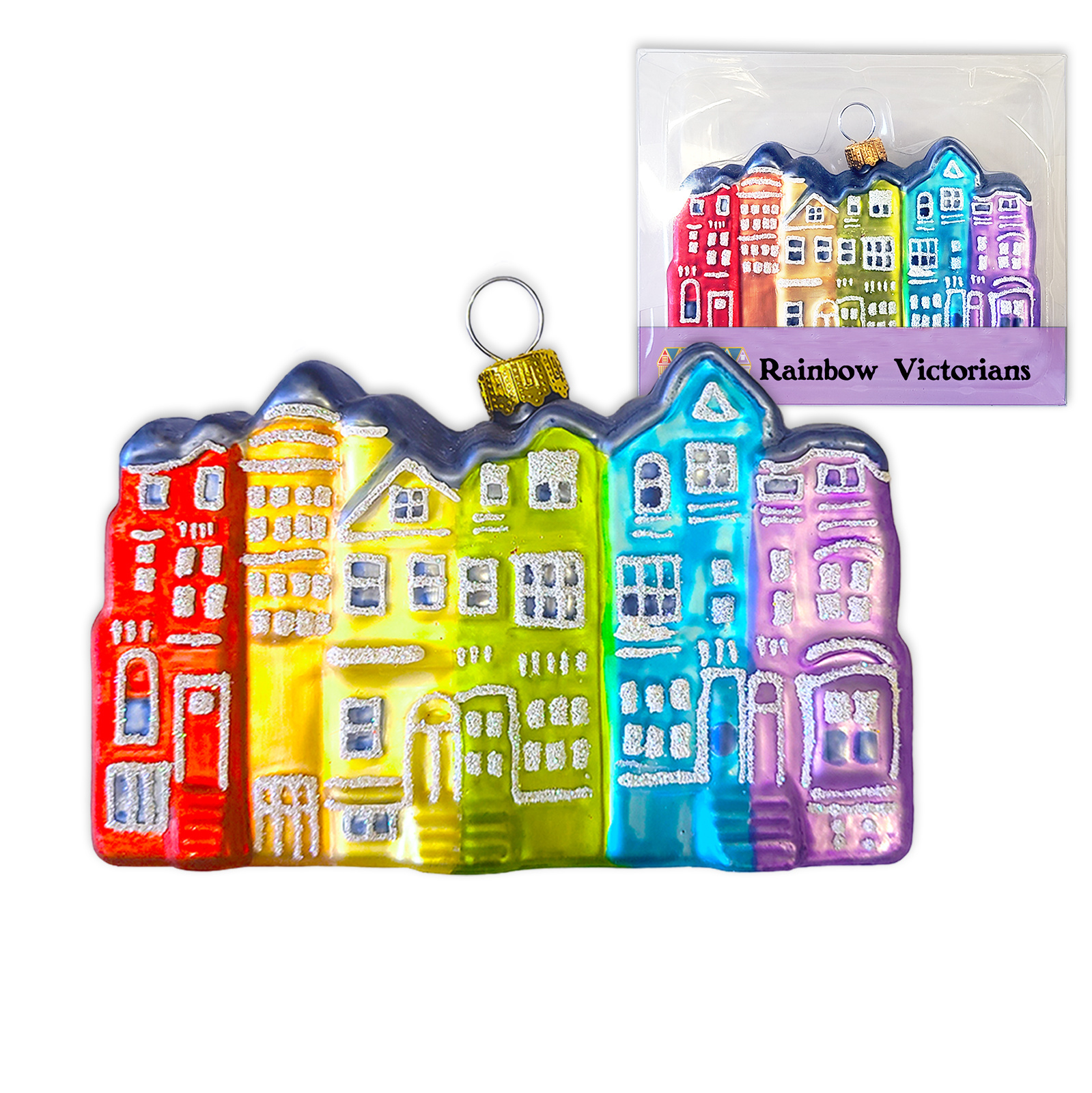 SF Mercantile 50% Off was $18.95 - Rainbow Victorians Blown-Glass Ornament