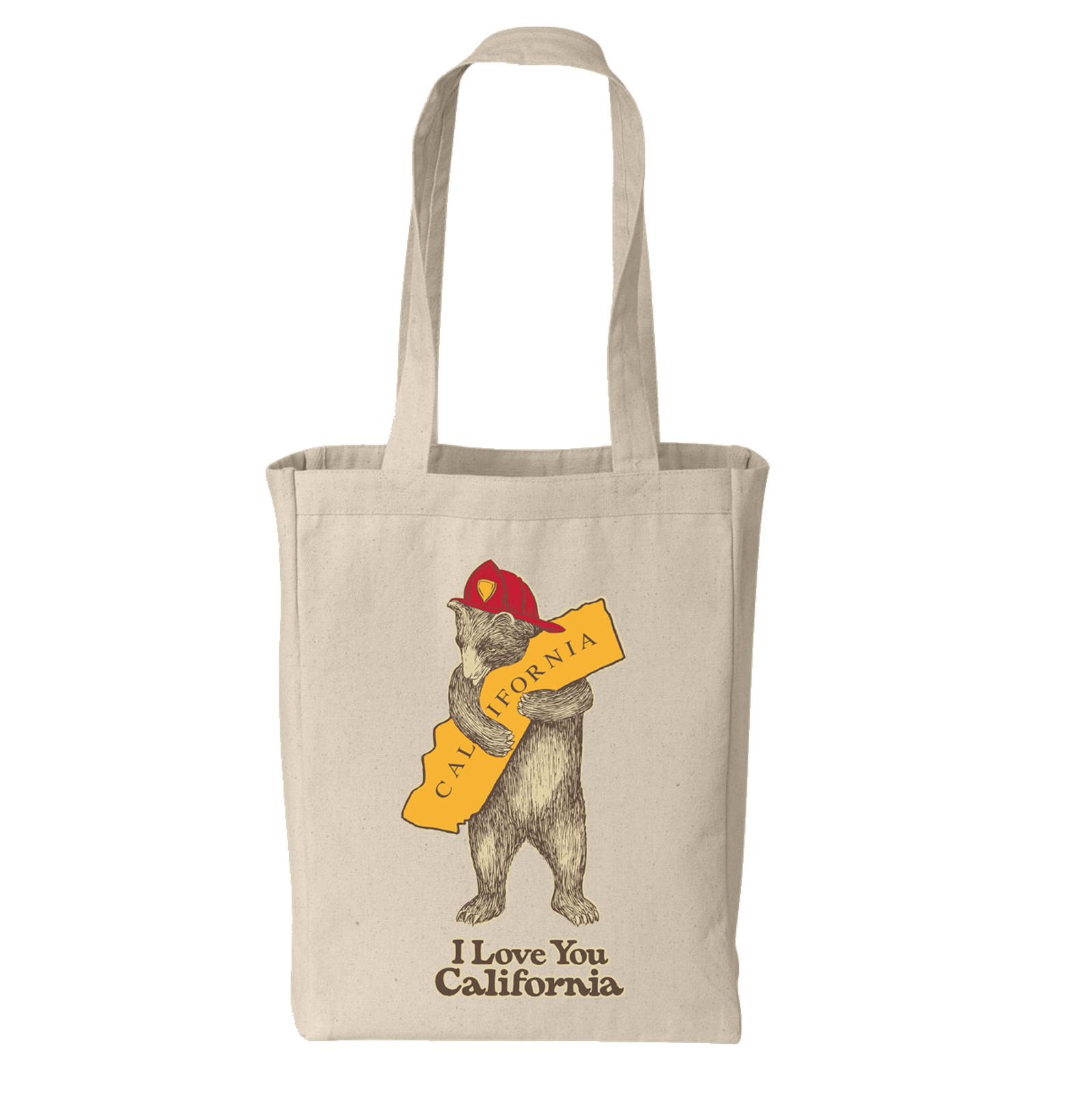I Love You CA Firefighter Bear Tote