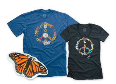 Butterfly & Floral Peace Sign