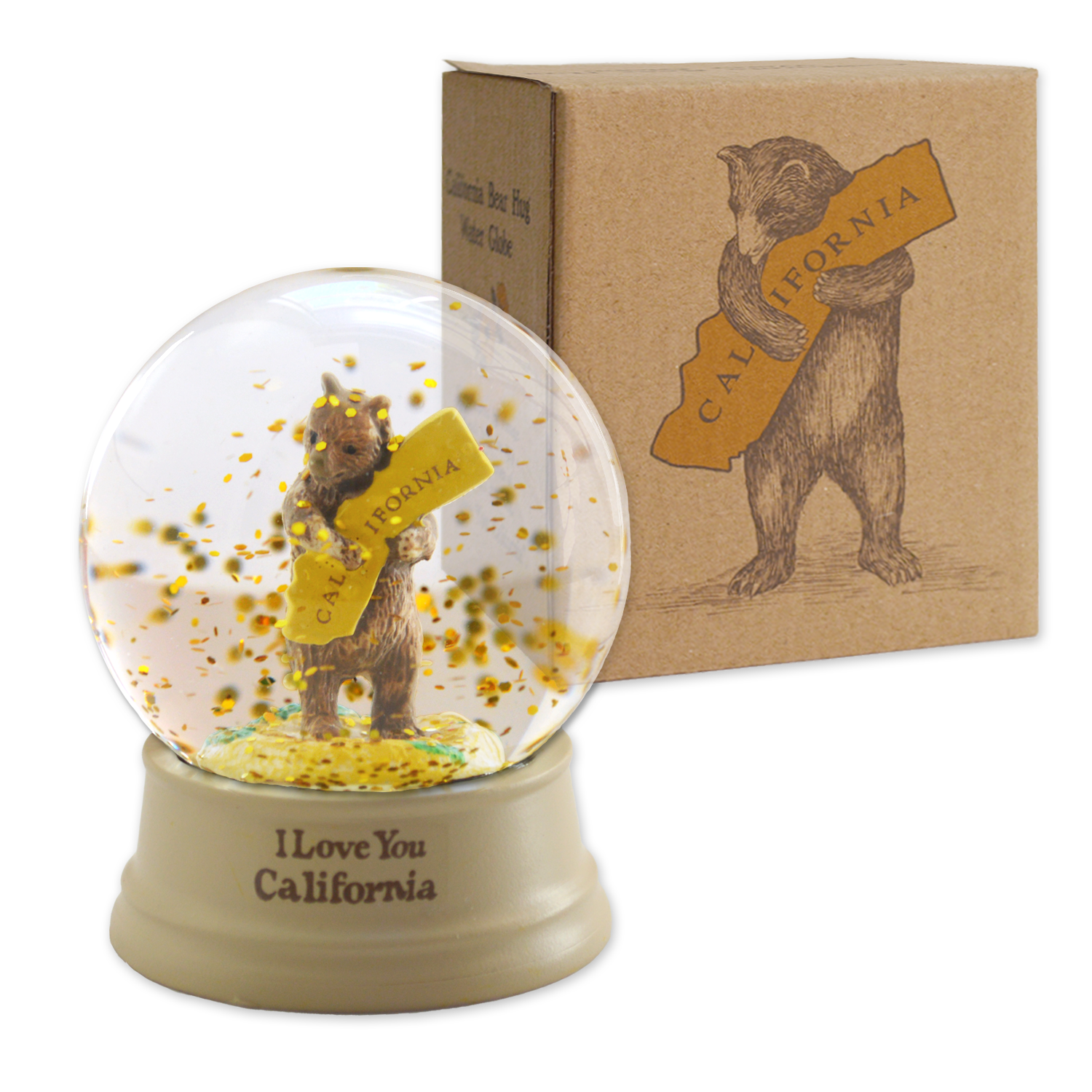Mini CA Bear Hug Water Globe