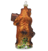 California Bear Hug Glass Ornament