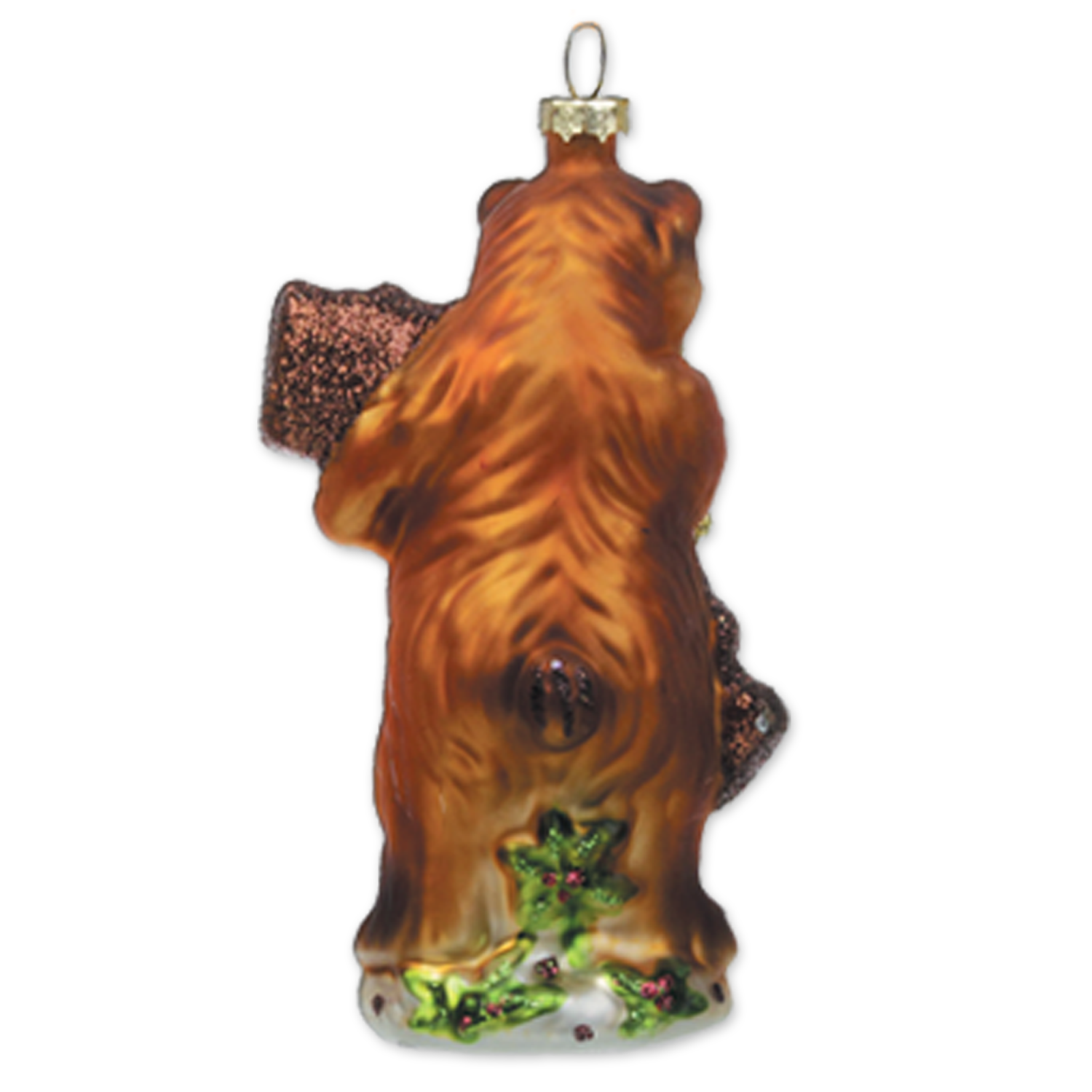 California Bear Hug Glass Ornament