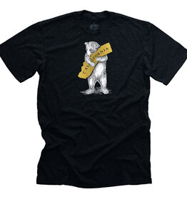 SF Mercantile White Bear  Hugging Metallic Gold State Unisex Tee