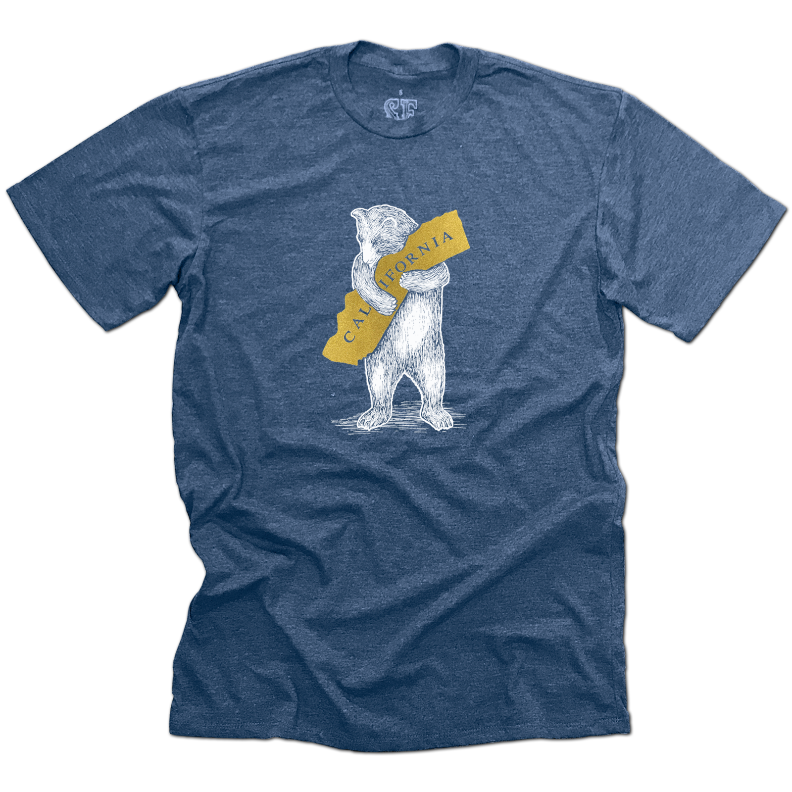 SF Mercantile White Bear  Hugging Metallic Gold State Unisex Tee