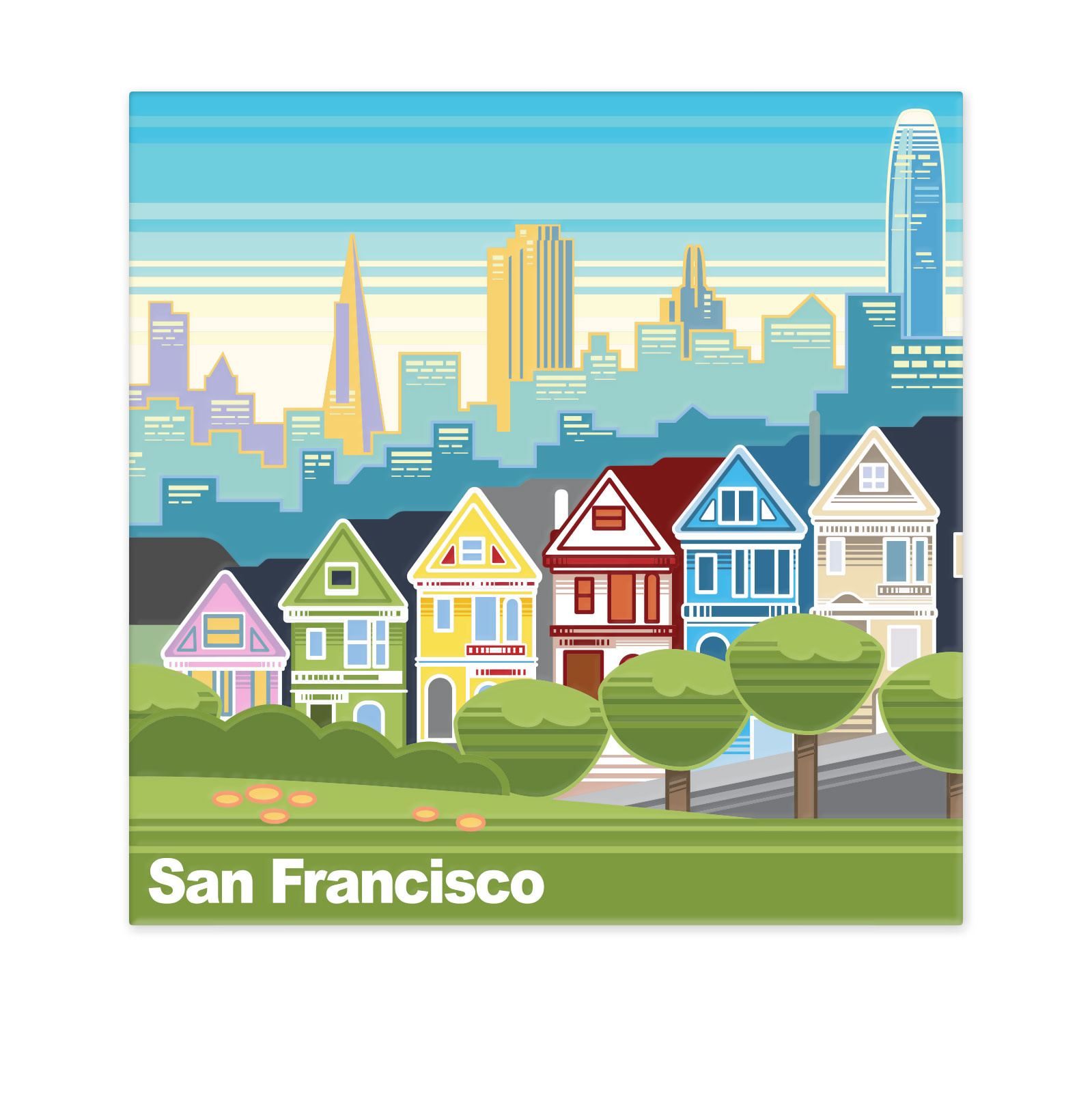 Painted Ladies Horizons Magnet, 3x3
