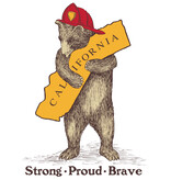 CA Firefighter Bear Pullover Unisex Hoodie, Cream