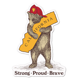 CA Firefighter Bear Vinyl Sticker