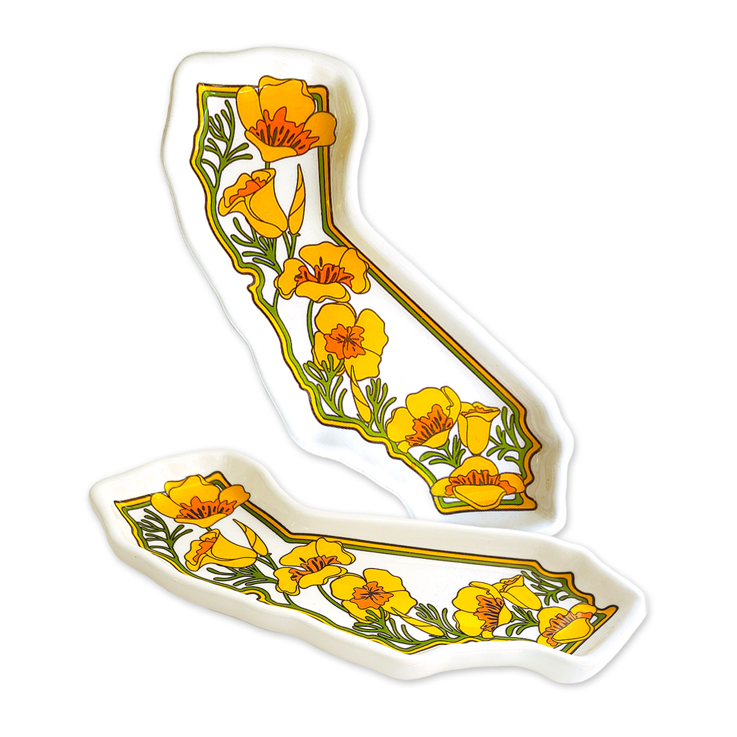SF Mercantile CA State w/ Poppies Trinket Tray