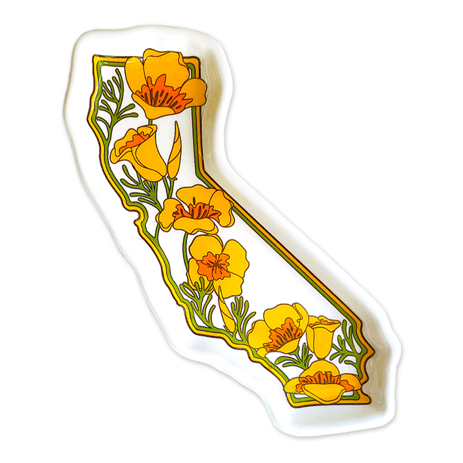 SF Mercantile CA State w/ Poppies Trinket Tray