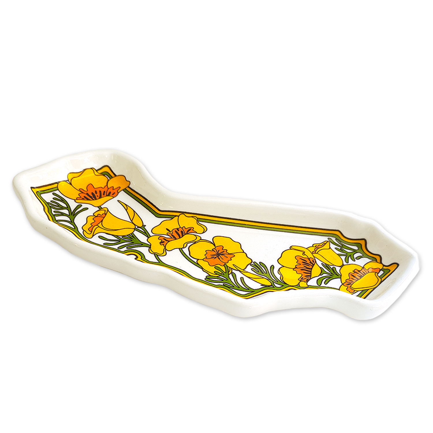 SF Mercantile CA State w/ Poppies Trinket Tray