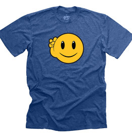 Disc - Peace Smiley Face Unisex Tee Royal Blue S