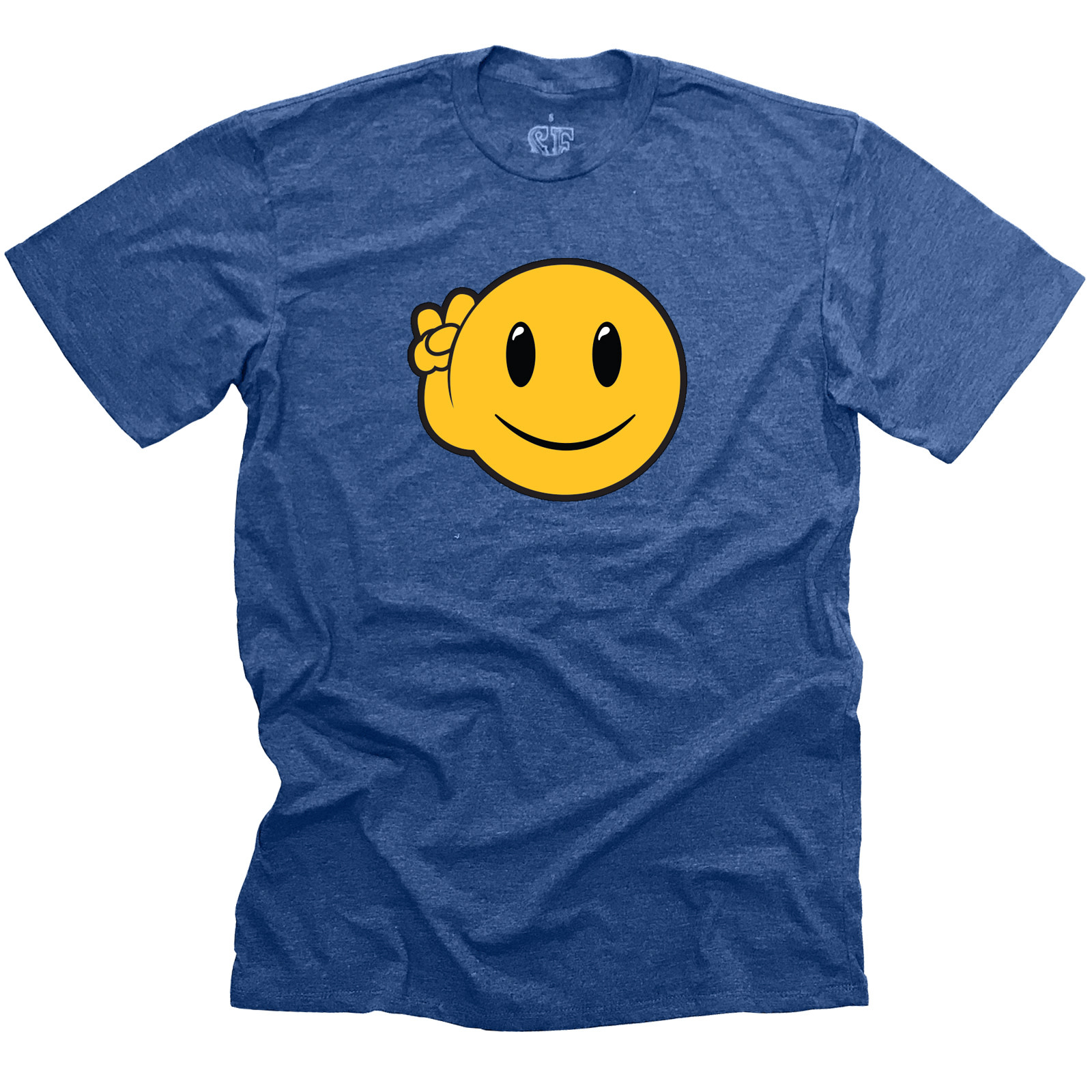 Disc - Peace Smiley Face Unisex Tee Royal Blue M