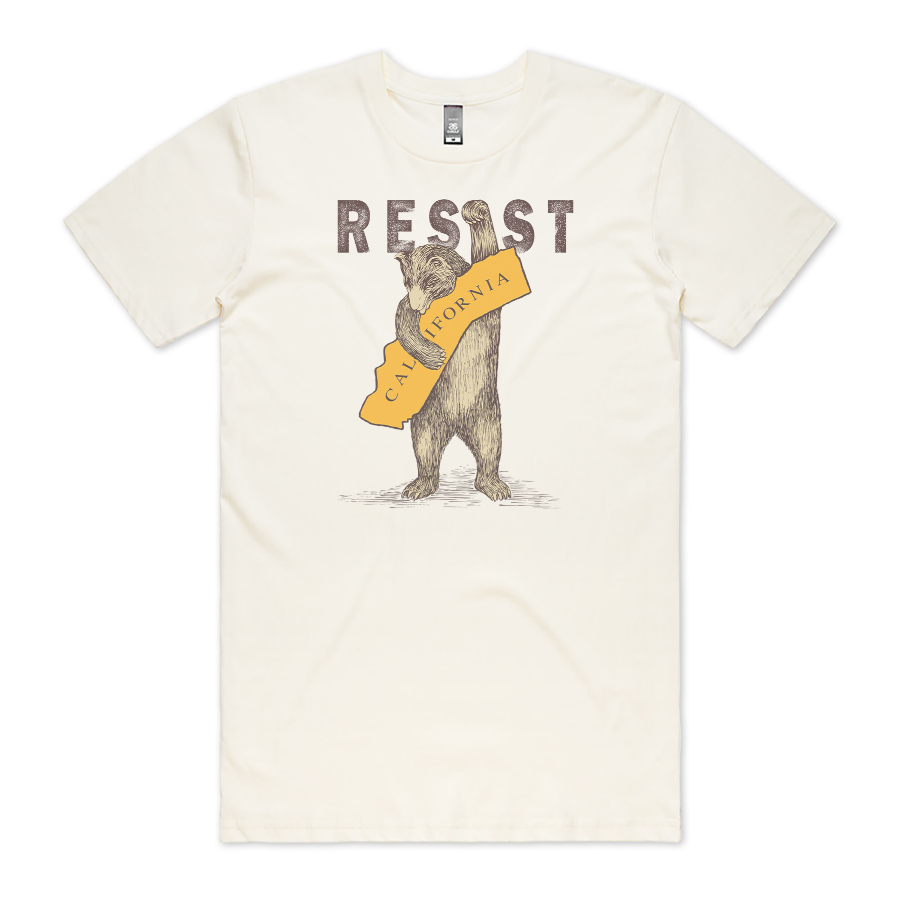 SF Mercantile RESIST CA Bear Unisex Tee, Cream,