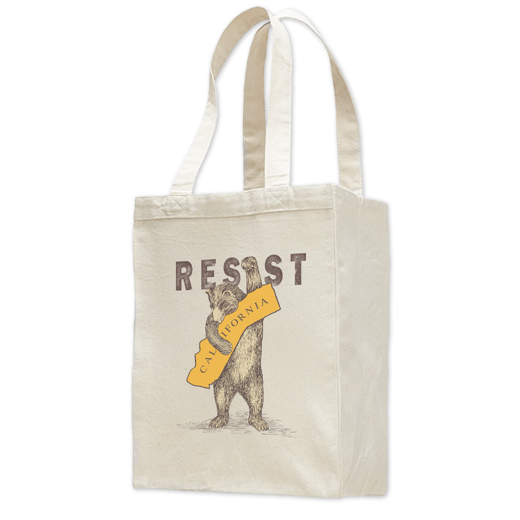 SF Mercantile RESIST CA Bear Small Canvas Book Bag