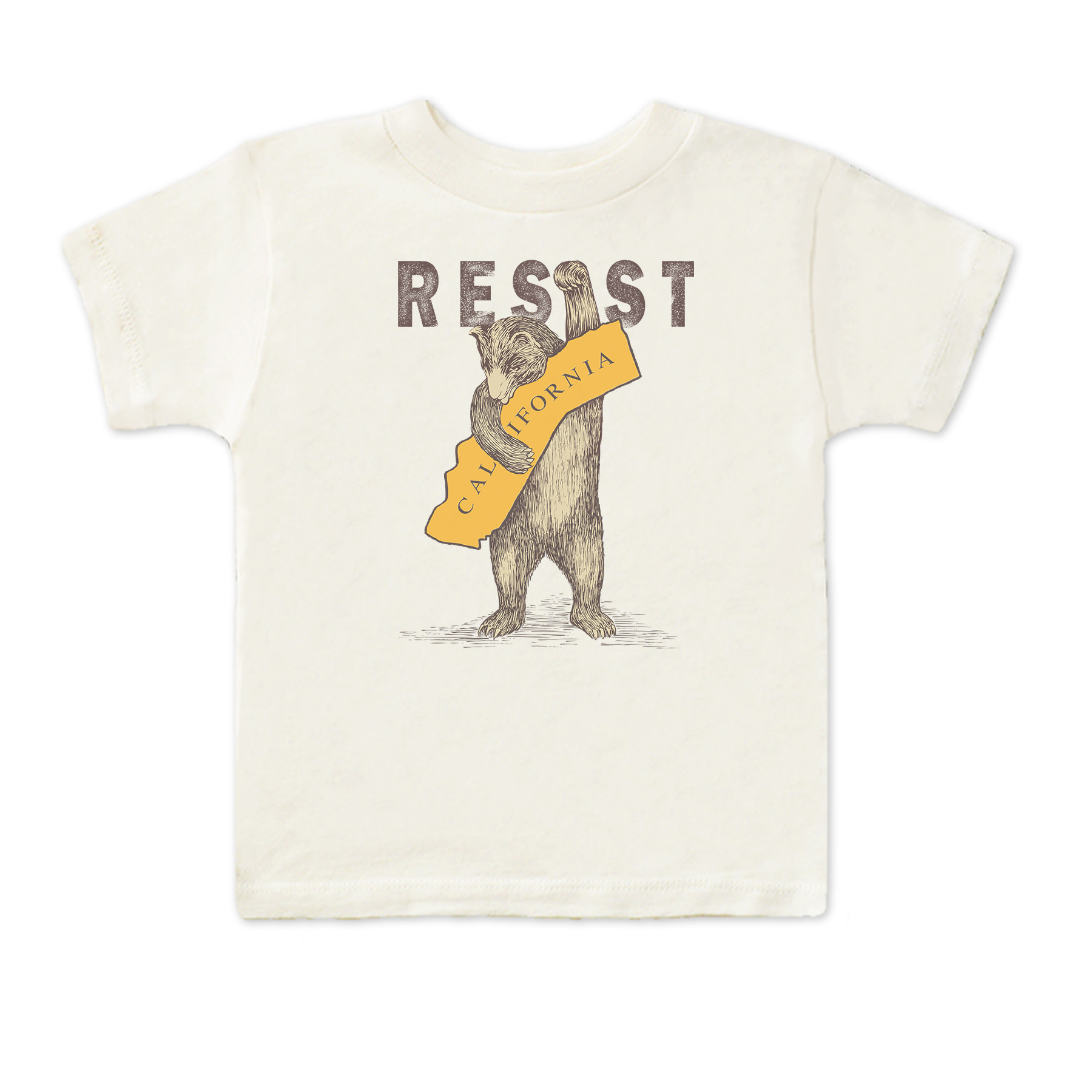 SF Mercantile RESIST CA Bear Kid's Tee, Cream
