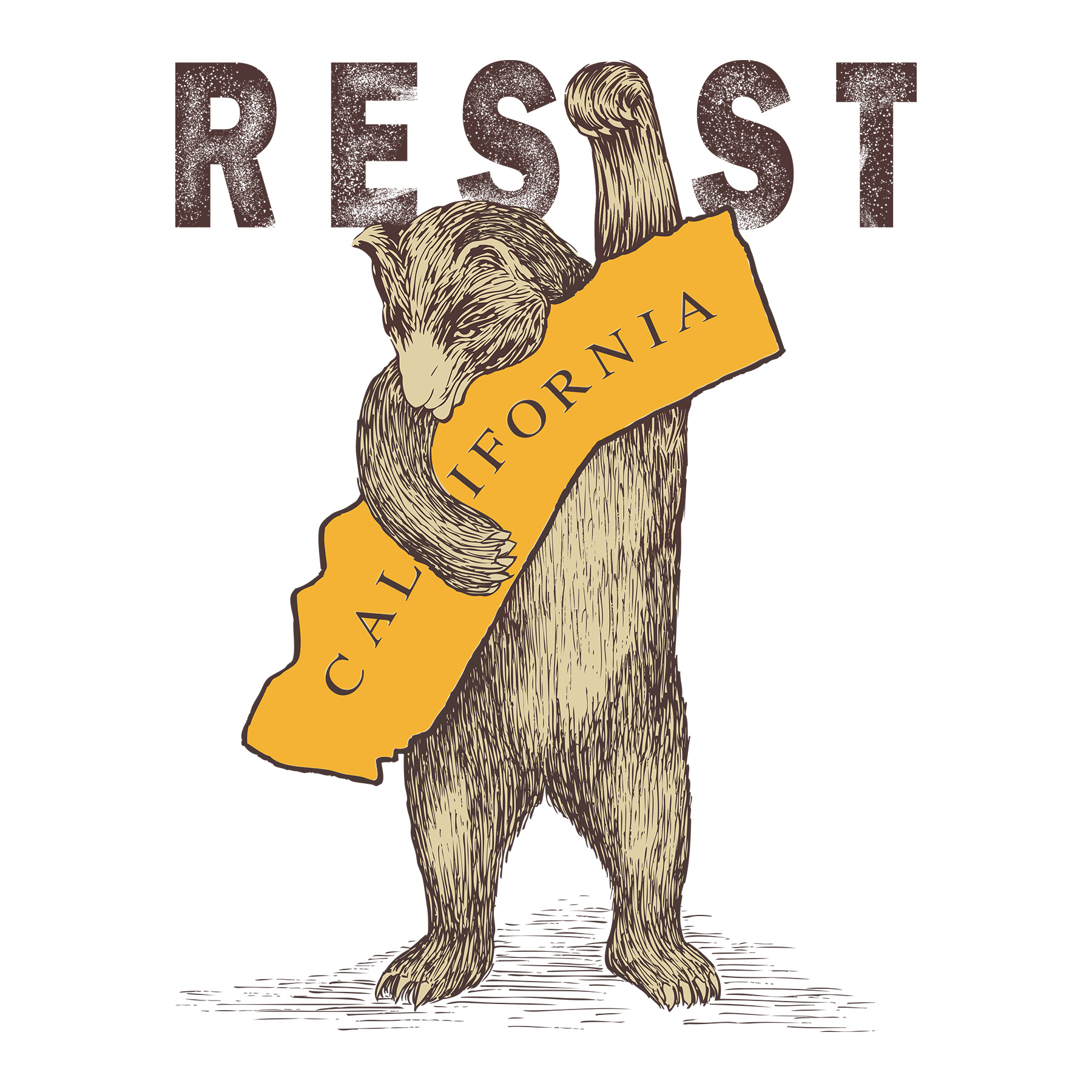 SF Mercantile RESIST CA Bear Small Canvas Book Bag